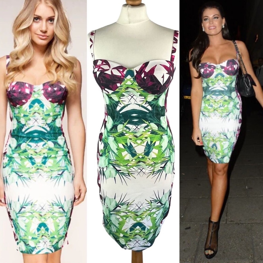 House of CB Multicolor Geometric Print Dress